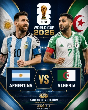 اهداف مباراة الارجنتين والجزائر كاس العالم 2026