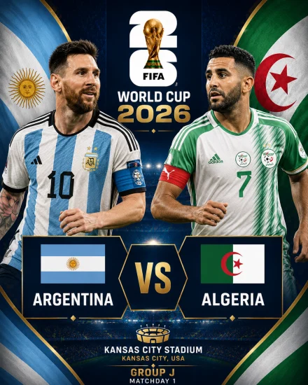 برنامج اهداف مباراة الارجنتين والجزائر كاس العالم 2026