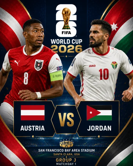 برنامج اهداف مباراة الاردن والنمسا كاس العالم 2026