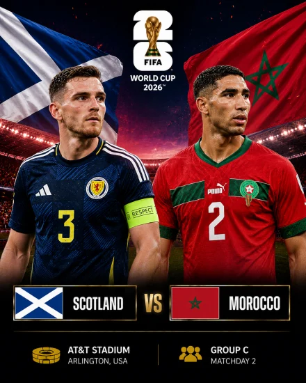 مباراة المغرب واسكتلندا كاس العالم 2026